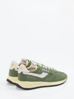 Damen Autry – Retro-Sneaker aus Veloursleder und Nylon oliv