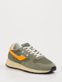 Herren Autry – Retro-Sneaker aus Veloursleder und Mesh oliv