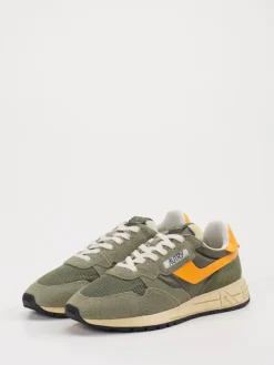 Herren Autry – Retro-Sneaker aus Veloursleder und Mesh oliv