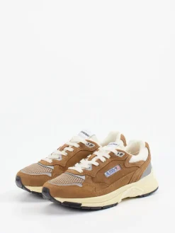 Damen Autry – Sneaker aus Veloursleder und Mesh cognac
