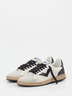 Damen 4B12 – Sneaker aus Velour/Leder mit Glitzerdetail