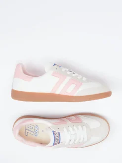 – Retro-Sneaker aus Leder in Offwhite*Back 70 Discount