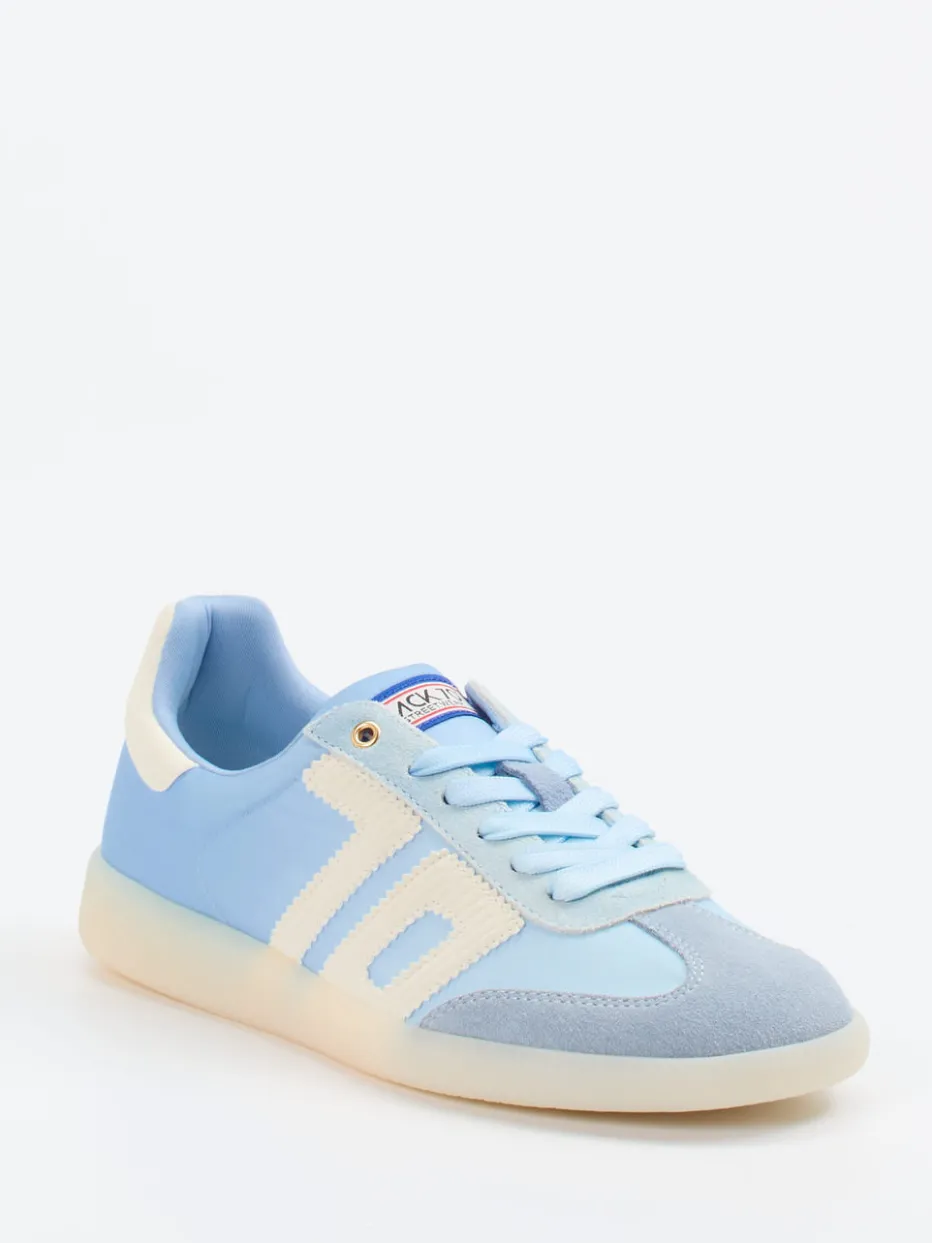 Damen Back 70 – Retro-Sneaker aus Nylon und Wildleder hell