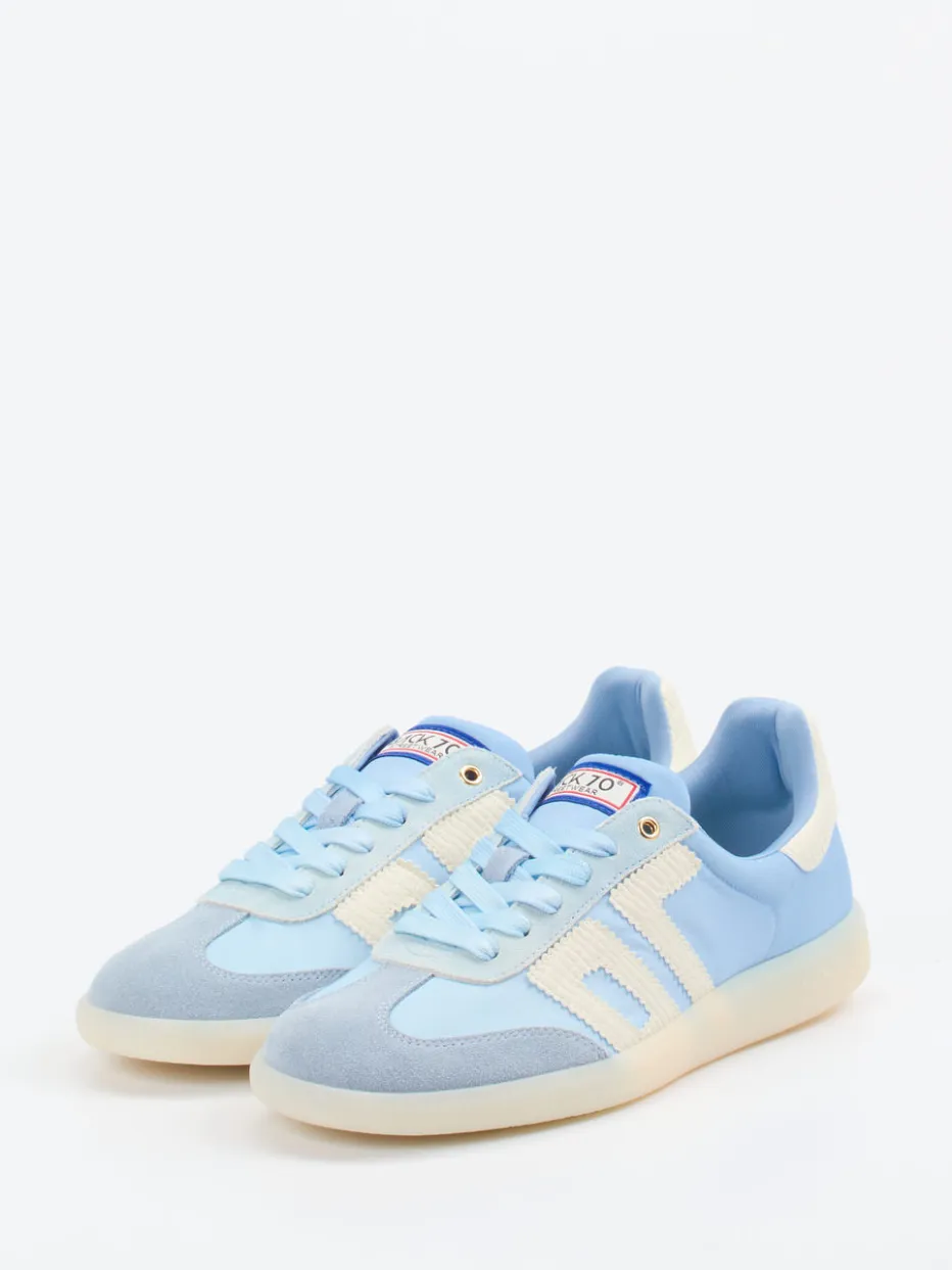 Damen Back 70 – Retro-Sneaker aus Nylon und Wildleder hell