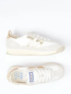 Damen Back 70 – Retro-Sneaker aus Veloursleder Beige
