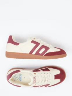 Damen Back 70 – Retro-Sneaker aus Velour/Leder creme