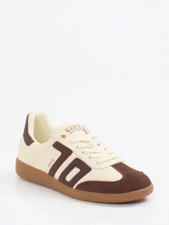 – Retro-Sneaker aus Velour/Leder cremefarben*Back 70 Clearance