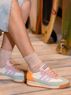 Damen Back 70 – Retro-Sneaker aus Veloursleder und Nylon