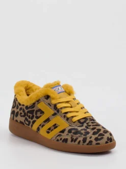 Damen Back 70 – Sneaker aus Fell mit Leoprint und Kunstfell