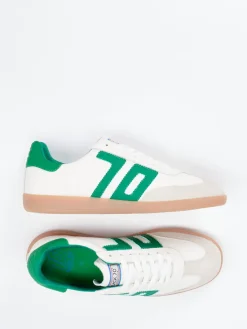 Herren Back 70 – Sneaker aus Kalbleder in Offwhite-Grün