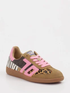 Damen Back 70 – Sneaker aus Leder mit Animalprint-Details