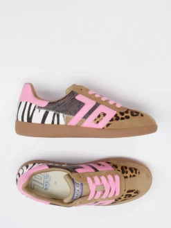 Damen Back 70 – Sneaker aus Leder mit Animalprint-Details