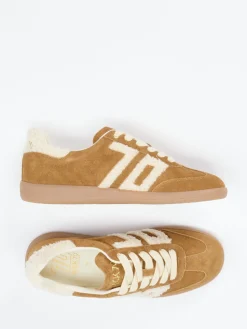 – Sneaker aus Veloursleder karamell*Back 70 Online