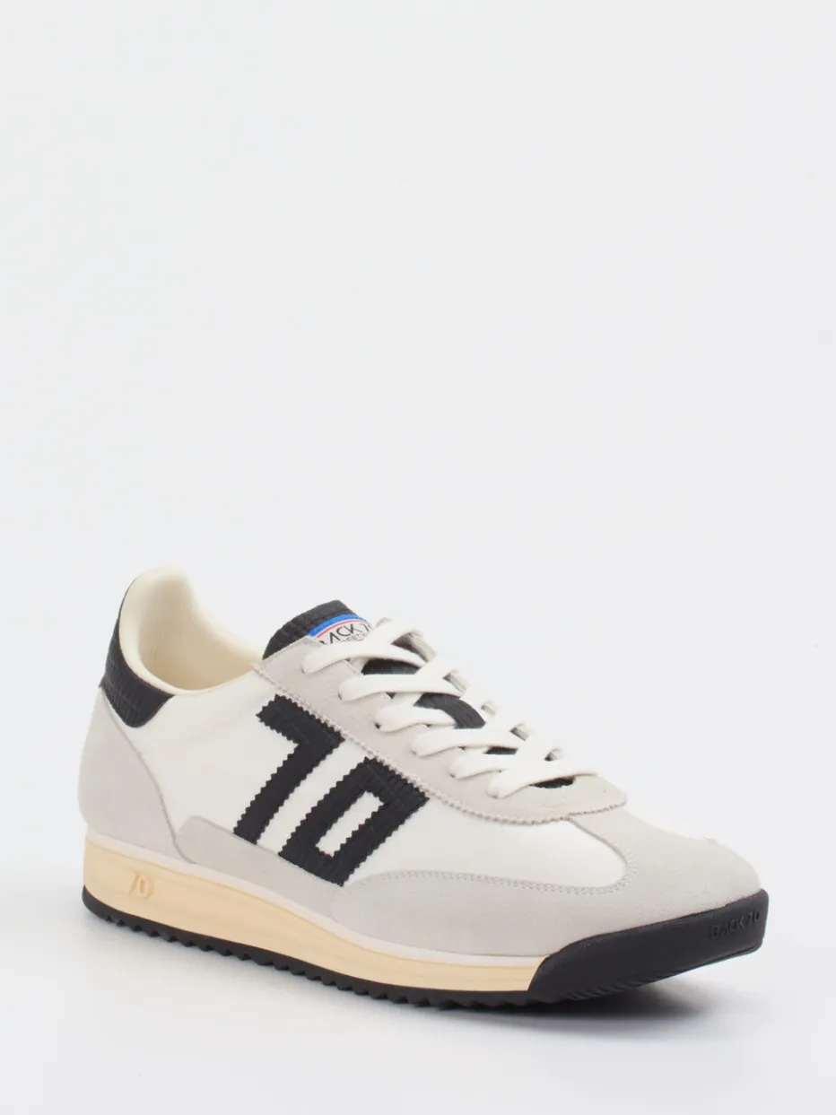 – Sneaker aus Veloursleder und Textil Offwhite*Back 70 Clearance