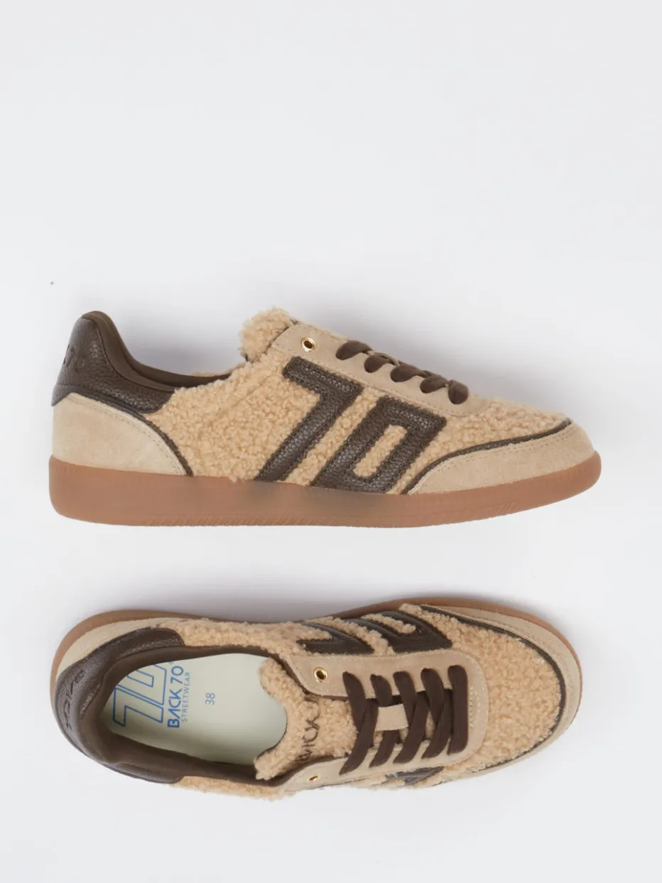 – Sneaker aus Velours/Textil in Beige*Back 70 Clearance