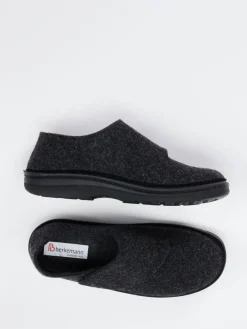 Herren Berkemann – Klett-Hausschuh aus Wollfilz anthrazit