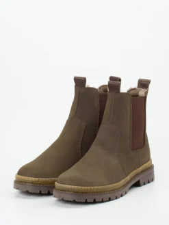 Kinder Bisgaard – Chelsea Boots aus Nubukleder oliv