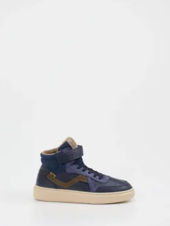 Kinder Bisgaard – High-Top Sneaker aus Kalbleder Dunkel