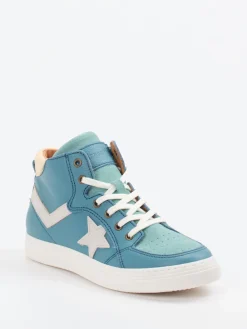 Kinder Bisgaard – High-Top Sneaker aus Lammleder türkis