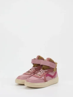 Kinder Bisgaard – High-Top-Sneaker aus Kalbleder altrosa