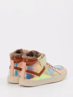 – High-Top-Sneaker aus Metallic mit Fellfutter*Bisgaard