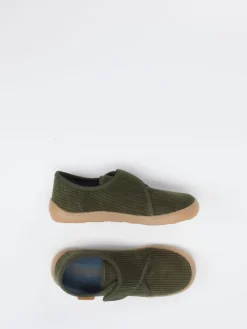 Kinder Bisgaard – Klett-Hausschuh aus Cordstoff Oliv