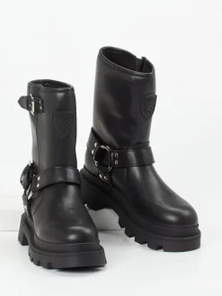 Damen Blauer – Biker Boots aus Kalbleder