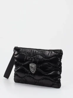 – Clutch aus Textil in glänzend*Blauer Clearance