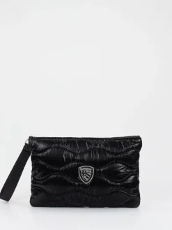 – Clutch aus Textil in glänzend*Blauer Clearance