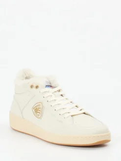 Damen Blauer – Mid-Top Sneaker aus Kalbleder creme