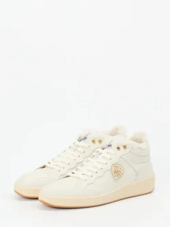 Damen Blauer – Mid-Top Sneaker aus Kalbleder creme