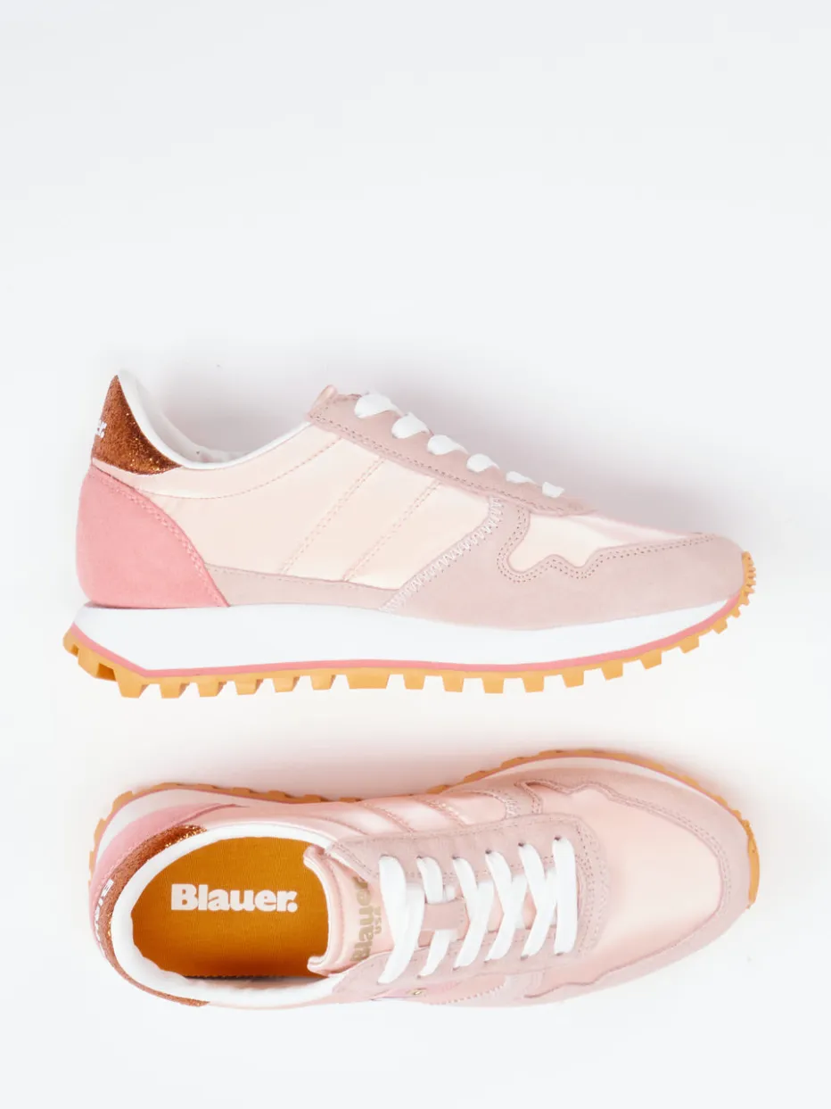 – Retro-Sneaker aus Veloursleder in*Blauer Outlet