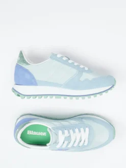 Damen Blauer – Retro-Sneaker aus Veloursleder Pastell