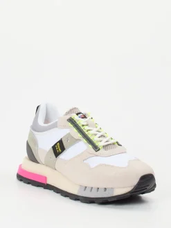 – Retro-Sneaker aus Veloursleder mit Neonakzent*Blauer Hot