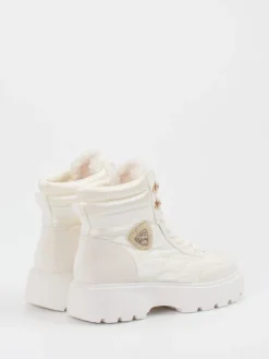 – Schnürboots aus glänzendem Textil*Blauer Hot