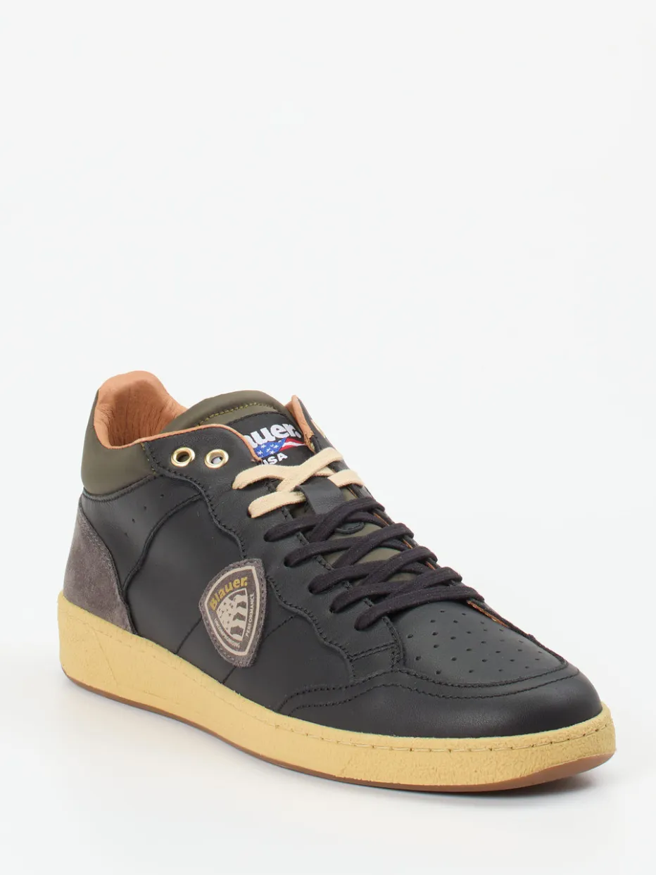 – Sneaker aus Kalbleder und Veloursleder*Blauer Best