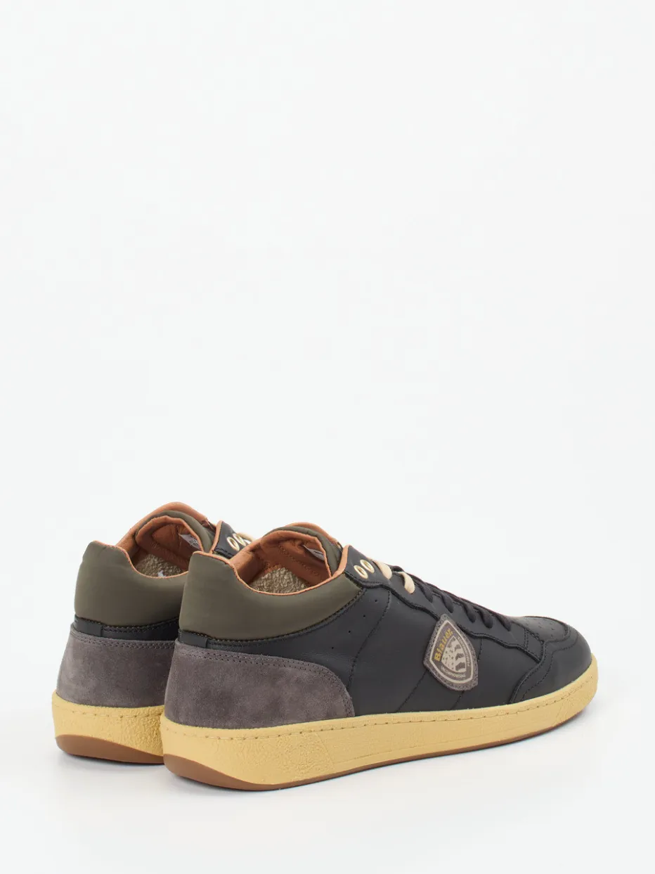 – Sneaker aus Kalbleder und Veloursleder*Blauer Best