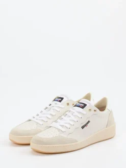– Sneaker aus Kalbleder in Creme*Blauer Online