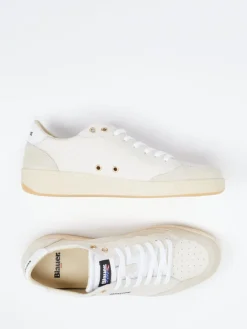 – Sneaker aus Kalbleder in Creme*Blauer Online