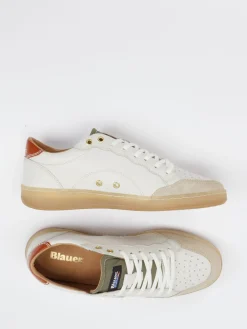 Herren Blauer – Sneaker aus Leder in Cremeweiß