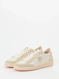 – Sneaker aus Veloursleder in Creme*Blauer New