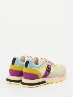 Damen Blauer – Sneaker aus Veloursleder und Nylon Pastellgelb