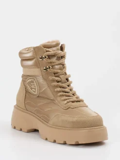 – Stiefelette aus Nylon und Veloursleder*Blauer Outlet