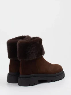 – Stiefelette aus Veloursleder dunkel*Blauer