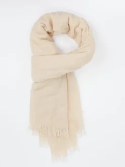 – Fransenschal aus Kaschmir in Creme*Blui Sale