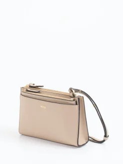 Damen Boss – Schultertasche aus Kalbleder in grau