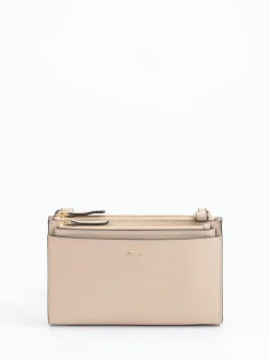 Damen Boss – Schultertasche aus Kalbleder in grau