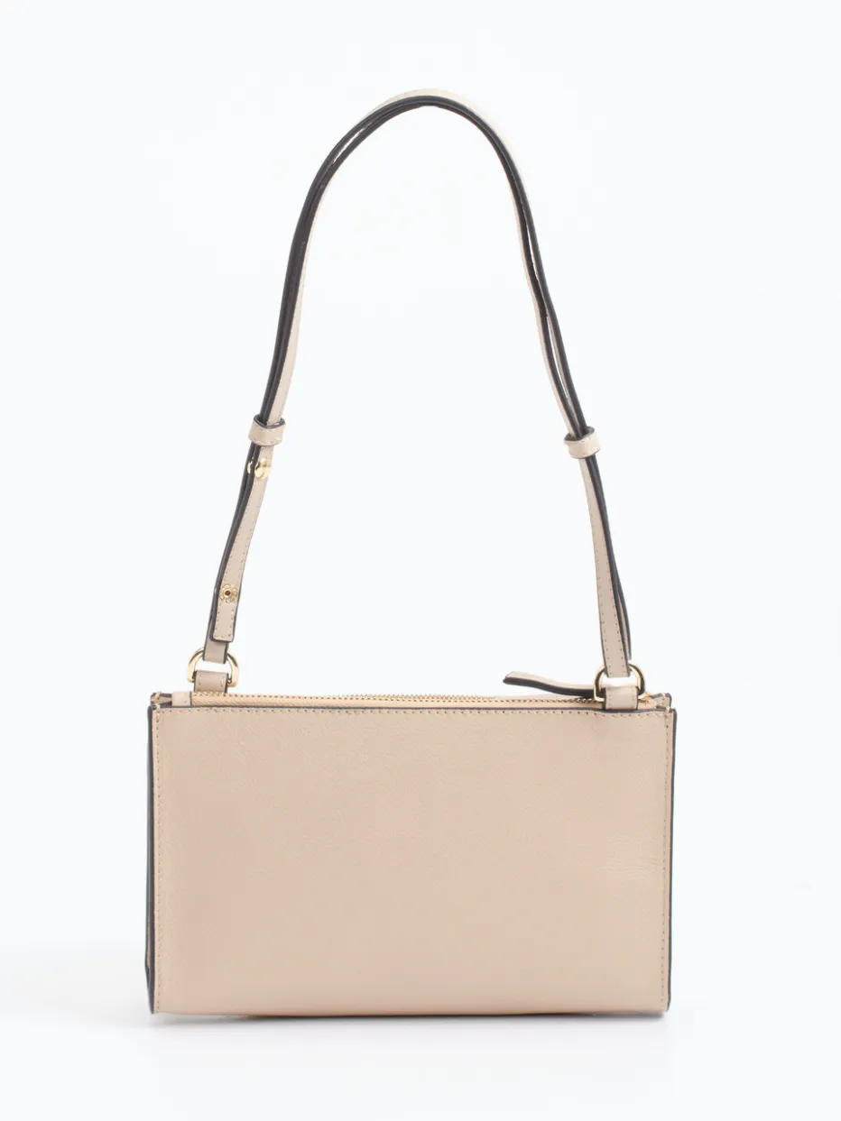 Damen Boss – Schultertasche aus Kalbleder in grau