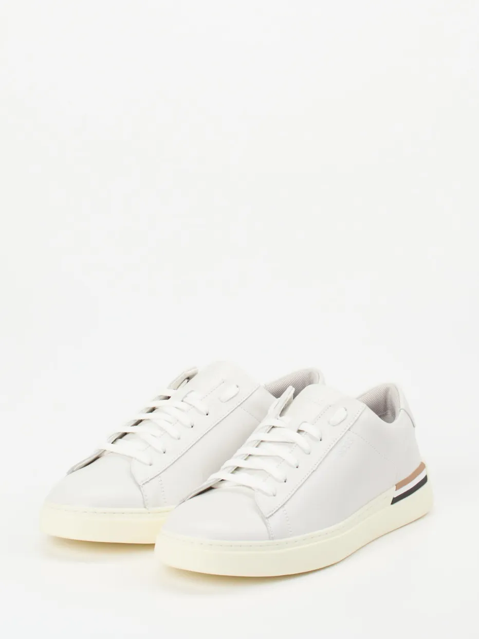 Herren Boss – Sneaker aus Glattleder in Hellgrau