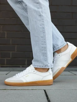 Damen Boss – Sneaker aus Kalbleder in -Beige